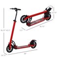 thumbnail image 3 of Soozier Kick Scooter Folding Adjustable Ride On Toy w/ Dual Braking System, Rear Shock Absorption and 8" Big Wheels For 14+ Teens Adult, Red, 3 of 10