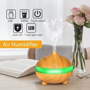 300ML Essential Oil Diffusers, Wood Grain Cool Mist Aromatherapy Humidifier Ultrasonic Air Cleaner Freshener Purifier Atomizer for Office Spa Baby Room Bedroom Fitness Room