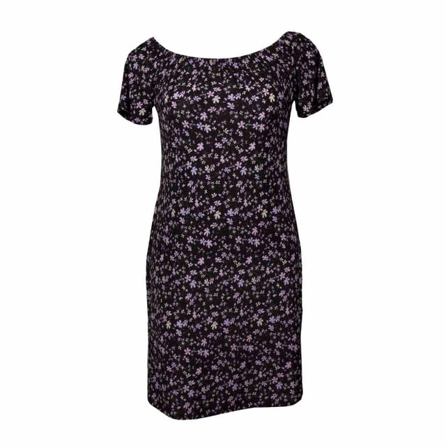 Vestido George para Mujer, con Cuello Ojal y Manga Corta Plisado con Elástico Negro Talla 2EG