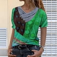 thumbnail image 2 of Blouse à Manches Courtes avec Col Brodé Imprimé Teinture sur Nœuds pour Femmes, 2 of 3