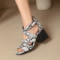 thumbnail image 6 of SACFOF Stylish Peep Toe Block Chunky Heel Sandals Women d’Orsay Hollow-Out Heeled Booties Party Dating Shopping Vacation, 6 of 6