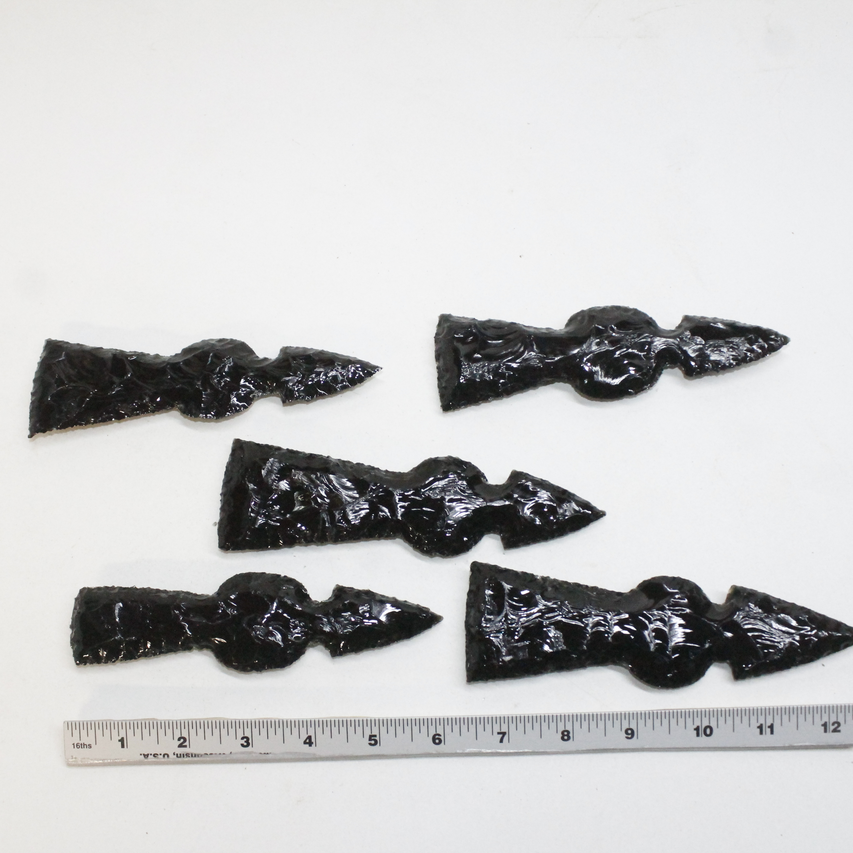 5 Obsidian Ornamental Tomahawk Heads #231N  Ax Axe Hatchet