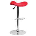 thumbnail image 1 of Contemporary Red Vinyl Adjustable Height Barstool with Wavy Seat and Chrome Base, 1 of 6