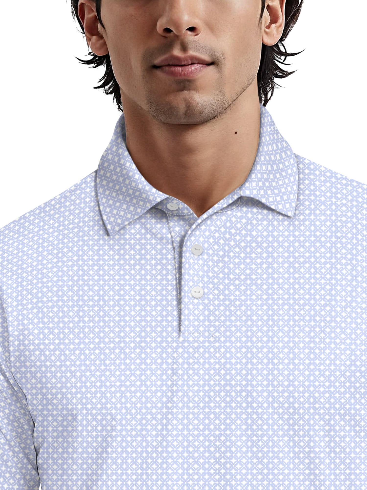 Ben Hogan Men's & Big Men's Performance Shibori Geo Short Sleeve Polo Shirt, up to 5XL