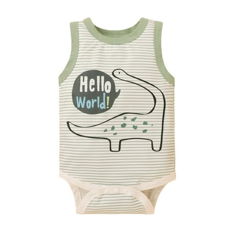 

Qcmgmg Infant Cartoon 0-12M Summer Sleeveless Letter Print Bodysuits