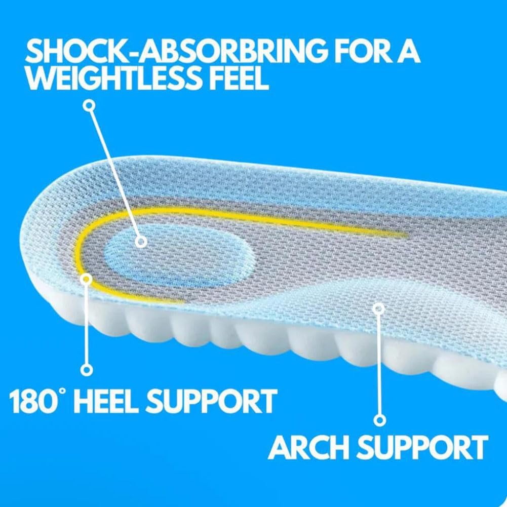 Softr Steps Insoles Women Men, 2026 New Trueloom Cloudbounce Insoles, 4D Memory Foam Cloud Technology Insole for Foot Support (3*Orange, Men 8-9 / Women 9.5-10)