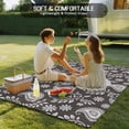 thumbnail image 4 of Grey Paisley Outdoor Rug for Patio/Deck/Porch, Non-Slip Large Area Rug 5 x 8 Ft, Ethnic Vintage Floral Botanical Abstract Indoor Outdoor Rugs Washable Area Rugs, Reversible Camping Rug Carpet Runner, 4 of 8