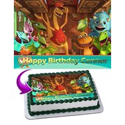 Dinosaur Train Edible Cake Topper Personalized Birthday 1/4 Sheet Decoration Custom Sheet Birthday Frosting Transfer Fondant Image