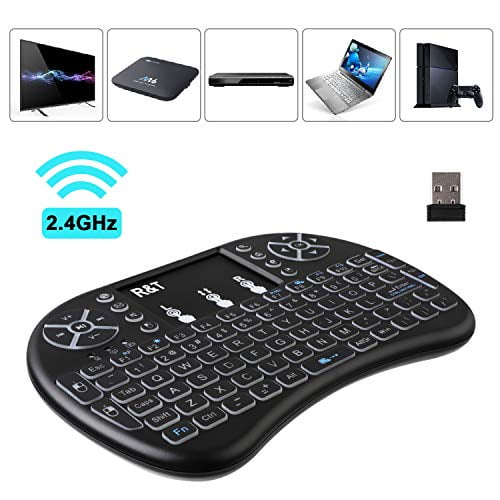 [4 Backlit] R&T Mini Keyboard Android Keyboard 2.4GHz Mini Wireless