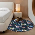 thumbnail image 2 of Round Rug 4Ft Washable Non-Slip, Tropical Palm Trees Circle Area Rugs for Living Room Bedroom, Desert Camels Houses Aloe Vera Black Indoor Floor Mats Carpet Runner for Home Decor Aesthetic, 2 of 8