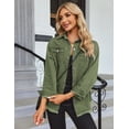 thumbnail image 4 of Weardear Women's Denim Jackets Long Sleeve Button Down Casual Frayed Hem Shacket Jean Jacket, 4 of 5