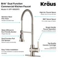 thumbnail image 5 of Kraus Britt Robinet d'Évier de Cuisine Commercial à Poignée Unique Finition Acier Inoxydable, 5 of 5