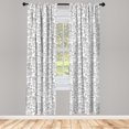 thumbnail image 3 of Ambesonne Pet Curtains, Kittens Pattern, Pair of 28"x84", White Black, 3 of 5