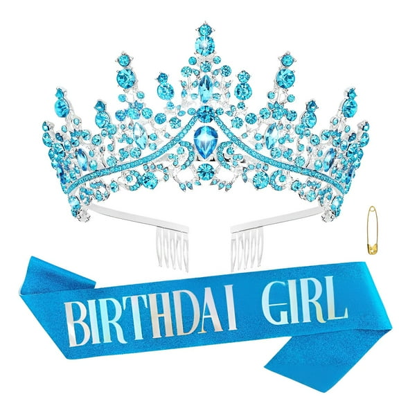 DESIGNICE Tiaras for Women,5*2.8" Flower Crowns,Rhinestones Wedding Hair Accessories