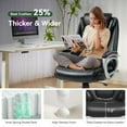 thumbnail image 4 of Ergonomic Computer Task Chair--Big and Tall Office Chair 500LBS Thick Padded Wide Seat High Back Executive Leather Chair Adjustable Task Chair Lumbar Back, Heavy Duty Office Desk Chairs(Black), 4 of 10