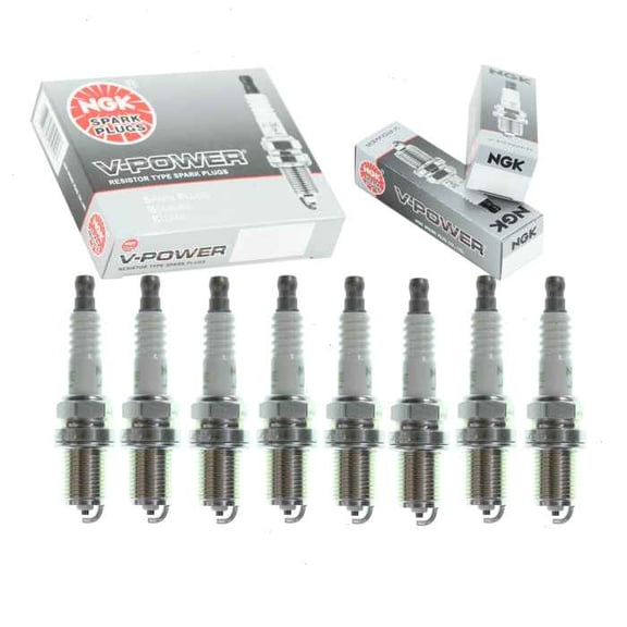8 pc NGK V-Power Spark Plugs compatible with Jaguar XKR 4.0L 4.2L V8 2000-2009