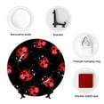 thumbnail image 4 of Daiia Beautiful Red Ladybug Printed Pattern Ceramic Plate Dinner Plates Bone China Decorative Plates with Display Stand Art Ceramic Ornaments for Wall Hanging Decoration-10in, 4 of 6