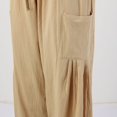 thumbnail image 7 of Sngxgn Women's Pants Casual Trouser Pants Elastic Waist Slim Pockets(Khaki,S), 7 of 7