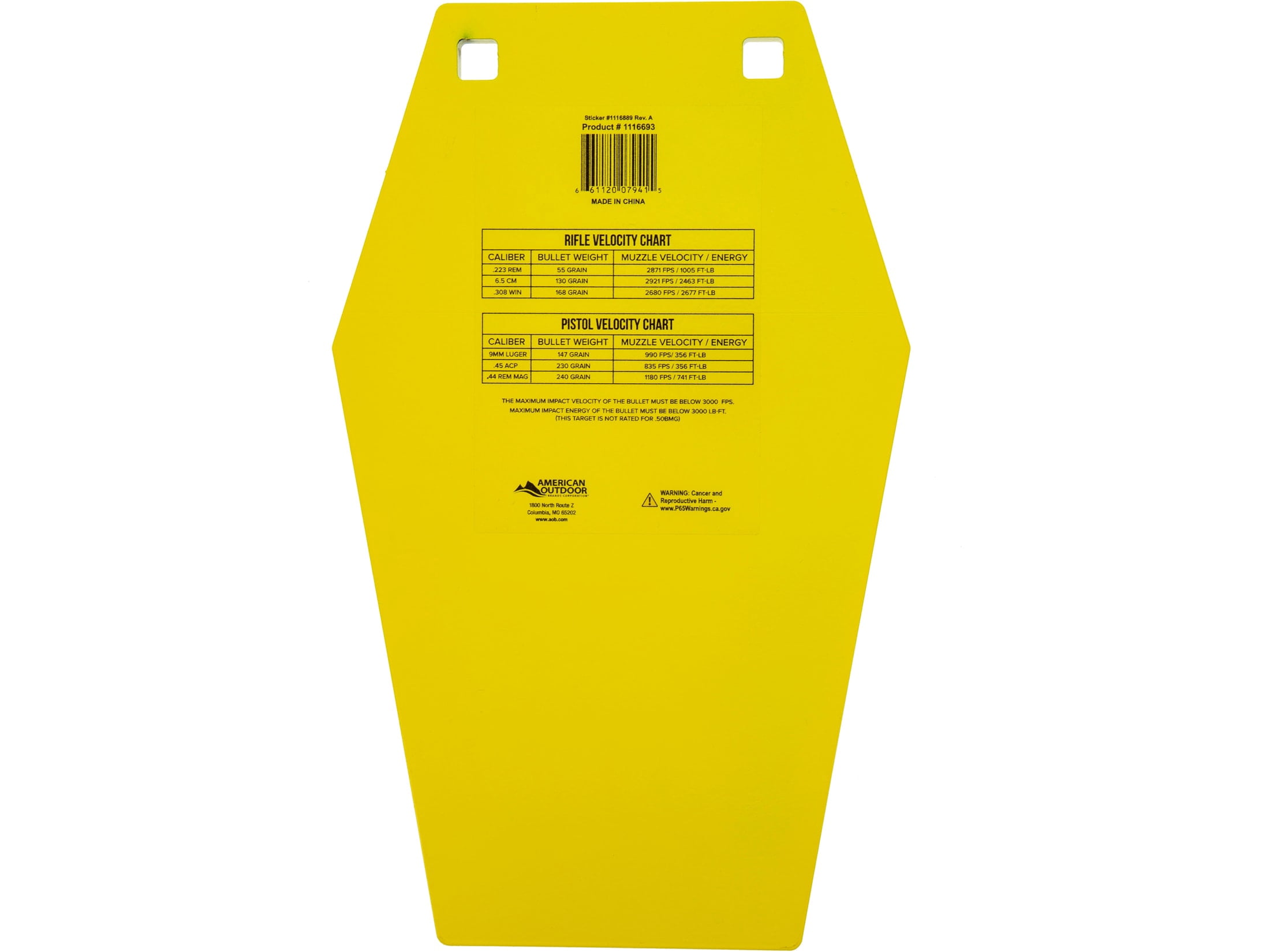 Caldwell 10" Coffin 3/8" AR500 Steel Target