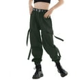 thumbnail image 4 of Rolanko Girls' Y2K Parachute Cargo Pants High Waisted Versatile Wear for Everyday School and Dance, 4 of 5