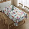 thumbnail image 2 of Watercolorful Floral Flower Tablecloth,Oil Proof Spill Proof Polyester Table Cover for Rectangle Tables,Foldable Table Clothes Thick Tablecloths for Birthday Picnic Wedding Tea Party Decorations, 2 of 5