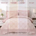thumbnail image 7 of Amberspace Diamond Bow Design 7-piece Bed in a Bag Comforter Set with Sheets,Pink,Full, 7 of 7