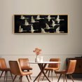 thumbnail image 4 of Large Framed Canvas Print Minimalist White Swans on BlackWall Art Decorative Ready to Hang Painting for Living room Bedroom 60x20 inches Natural Frame, 4 of 7