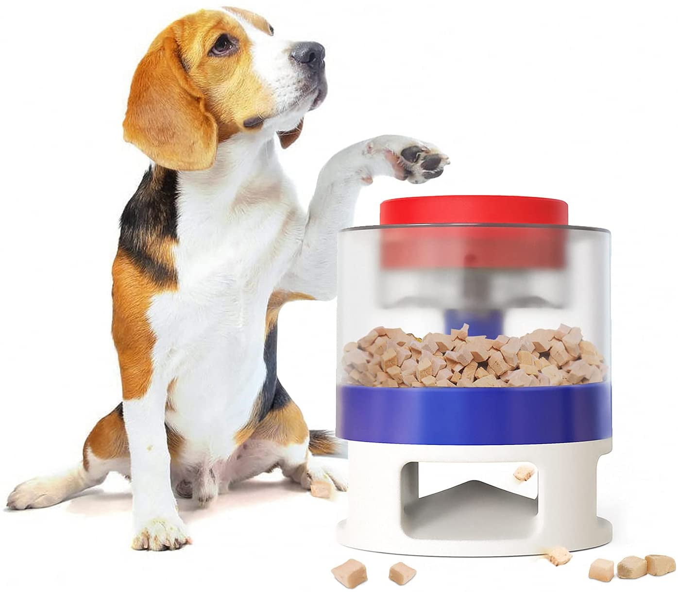 dog treat dispenser with button