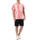 thumbnail image 2 of Camisetas de hombre INSPIRE CHIC de manga corta, camiseta de verano con estampado de teñido anudado, camisetas impresas de hip hop, L, rosa y blanco, 2 of 6