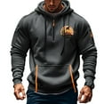 thumbnail image 2 of ZCFZJW Fashion Mens Cargo Hoodie Tops Trendy Big and Tall Regular Fit Vintage Aztec Pattern Print Long Sleeve Drawstring Half Zip up Hooded Pullover Sweatshirts with Multi-Pockets M, 2 of 4