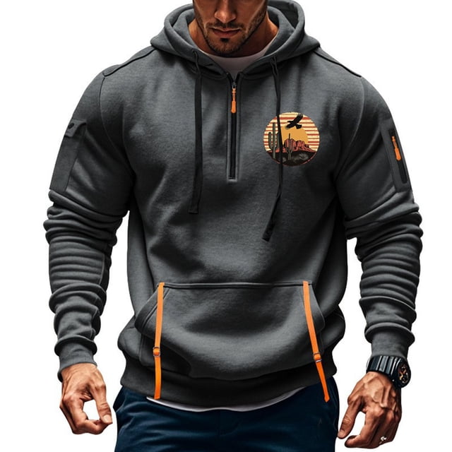 Sudadera con capucha para hombre, sudadera con capucha de manga larga estampada, sudadera con capucha de bolsillo, ropa de trabajo, sudadera con capucha para hombre, blusa de poliéster