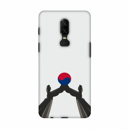 OnePlus 6 Case - Unification Arch- South Korea flag, Hard Plastic Back Cover, Slim Profile Cute Printed Designer Snap on Case with Screen Cleaning