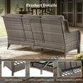 thumbnail image 5 of Planntonneo Patio Sofa All-Weather Wicker Deep Seating Outdoor Couch with 6-inch Cushions, Grey/Grey, 5 of 6