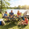 thumbnail image 2 of Outsunny 4ft Picnic Table with Roll Up Top and Metal Frame Black, 2 of 10
