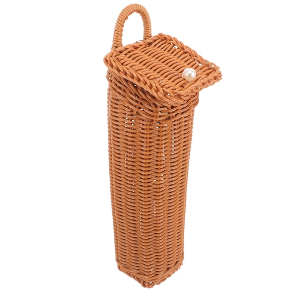 TABLZONE Chocolate Woven Hanging Wall Basket Storage Organizer Set for Household Decor and Space Saving