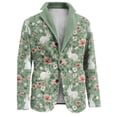 thumbnail image 5 of Dwelliawo Easter Mens Corduroy Blazer Slim Fit Sport Corduroy Suit Jackets Long Sleeve Graphic Printed Wear Coats Single Breasted Notched Lape Casual Mens Blazer Business Casual Blazer Green 2XL, 5 of 5