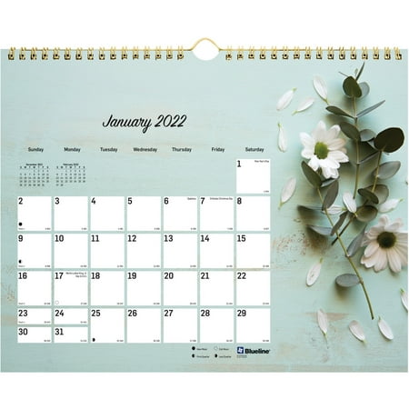 Rediform, REDC172122, Romantic Flowers Monthly Wall Calendar, 1 Each, Floral