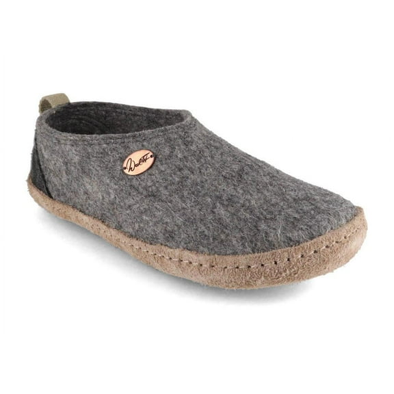 WoolFit® Highland | Unisex High Back Felt Slippers, light grey