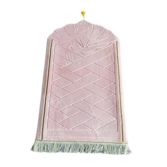 Portable Prayer Rug Floor Carpet 65Cmx110cm Blanket Area Rugs Foldable Prayer Pink