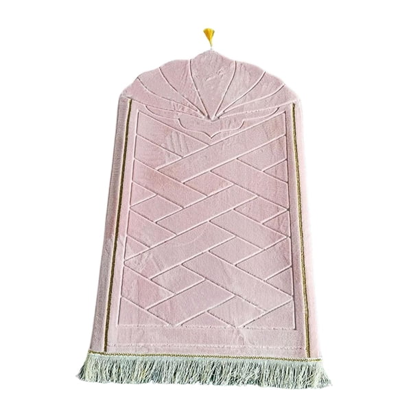 Alfombra de oración de viaje de 65 x 110 cm, suave, para el suelo y la zona del hogar. Rosa