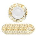 thumbnail image 2 of 10 Pack Disposable Gold Placemats with 2 Pcs Silverware Set, Metallic Round 6.7 Inch Foil Mesh Pressed Fall Table Mates Doilies for Dining Table Wedding Birthday Party Holiday Home Decorations, 2 of 8
