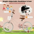 thumbnail image 6 of Costway 18'' Kids Bike Toddler Bicycle with Training Wheel Kickstand for 4-8 Years Old Pink, 6 of 9