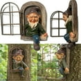 thumbnail image 4 of Mischievous Garden Gnome Funny Garden Tree Decoration Garden Dwarf Ornaments Dwarf Resin Crafts Garden Ornaments Statue, 4 of 9