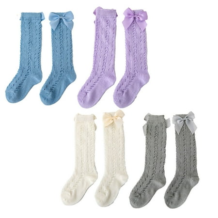 

Baby Girls knee high socks Toddler Bow Mesh Breathable Dress Socks Kids Cotton Tube Uniform Stockings S，G147004