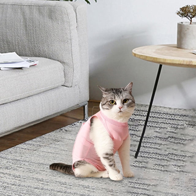Traje de recuperación de gatos Fernando camisa quirúrgica Traje de cuerpo suave L