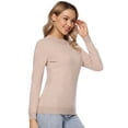 thumbnail image 5 of LANPULUX Mock Neck Sweaters for Women Lightweight Soft 100 Wool Pullovers Long Sleeve, Camel, 5 of 7
