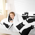 thumbnail image 4 of jejeloiu Kawaii Cat Kitten Full Size Comforter Sets,Cute Cartoon Animal Bedding Comforter Set,White Black Bedding Sets For Kids,Super Cozy Room Decor Reversible,3-Piece, 4 of 8