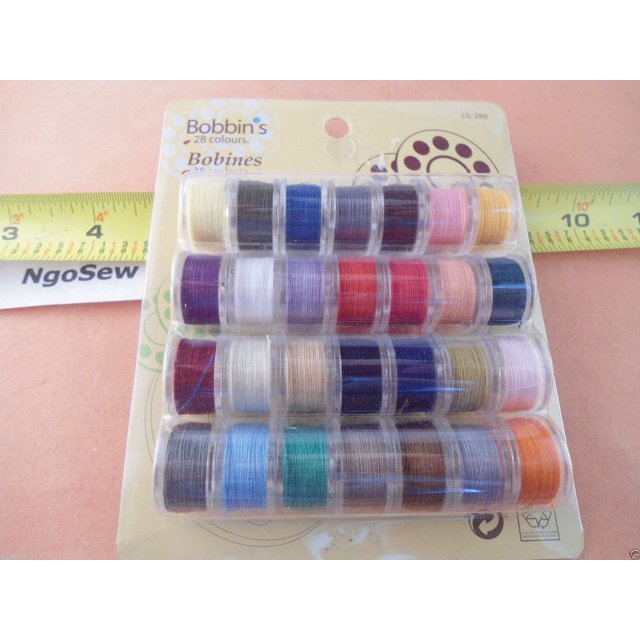 28 COLOR THREAD BOBBIN BOX Husqvarna Viking Emerald 116,118,183,203