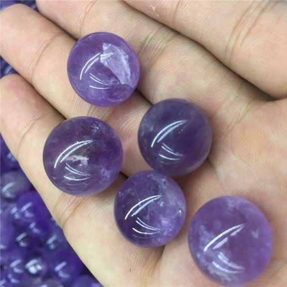 5 PCS Natural Amethyst Quartz Stone Sphere Crystal Fluorite Ball Healing Gemstone