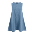 thumbnail image 5 of COMVALUE Women's Sleeveless Crew Neck A-Line Denim Dress Loose Casual Mini Jean Dresses 2026 (XL, BU2), 5 of 6